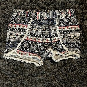 Elephant print shorts